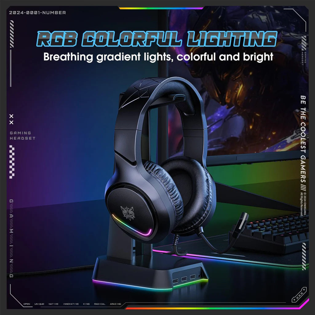 Onikuma X31 Pro – 50mm Drivers, RGB Cat Ears, Noise-Cancelling Mic