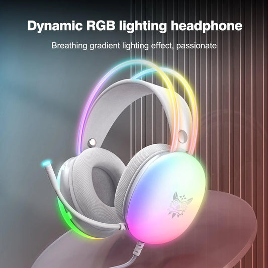 Onikuma X25 White – RGB Cat Ears, 50mm Drivers, Lightweight Design