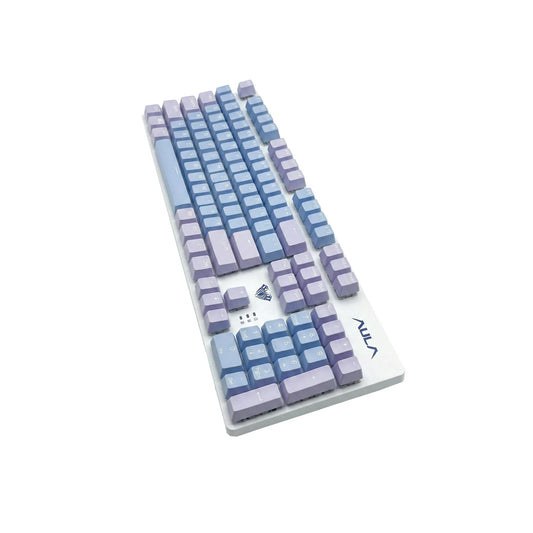 Gradient blue and purple Aula Wind F2068 Pro keyboard on a white background