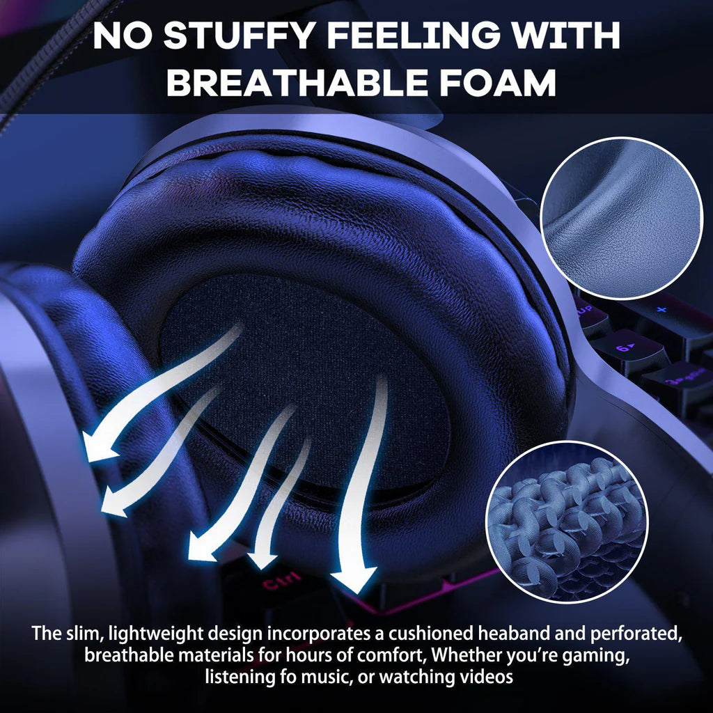 Onikuma X7 Pro – 50mm Drivers, RGB Lighting, Noise-Cancelling Mic