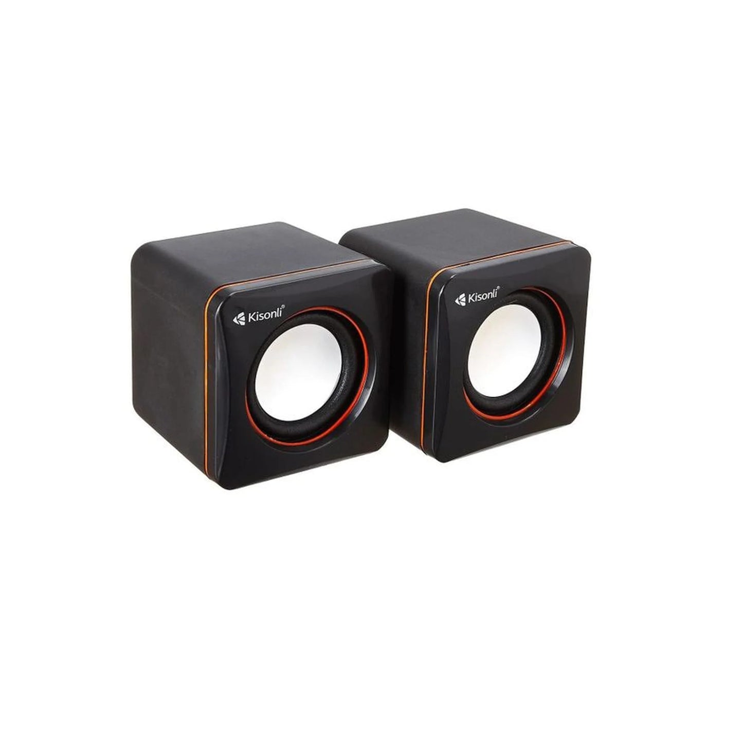 Speacker Kisonli V400 black speakers with visible brand logo on a white background