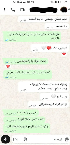Text conversation interface with green and white background
