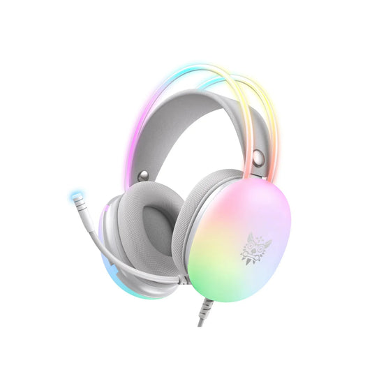 Onikuma X25 White – RGB Cat Ears, 50mm Drivers, Lightweight Design