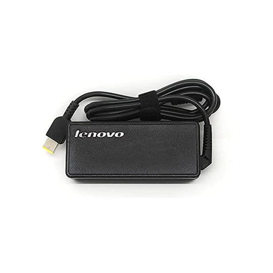 Lenovo laptop charger with USB cable on a white background
