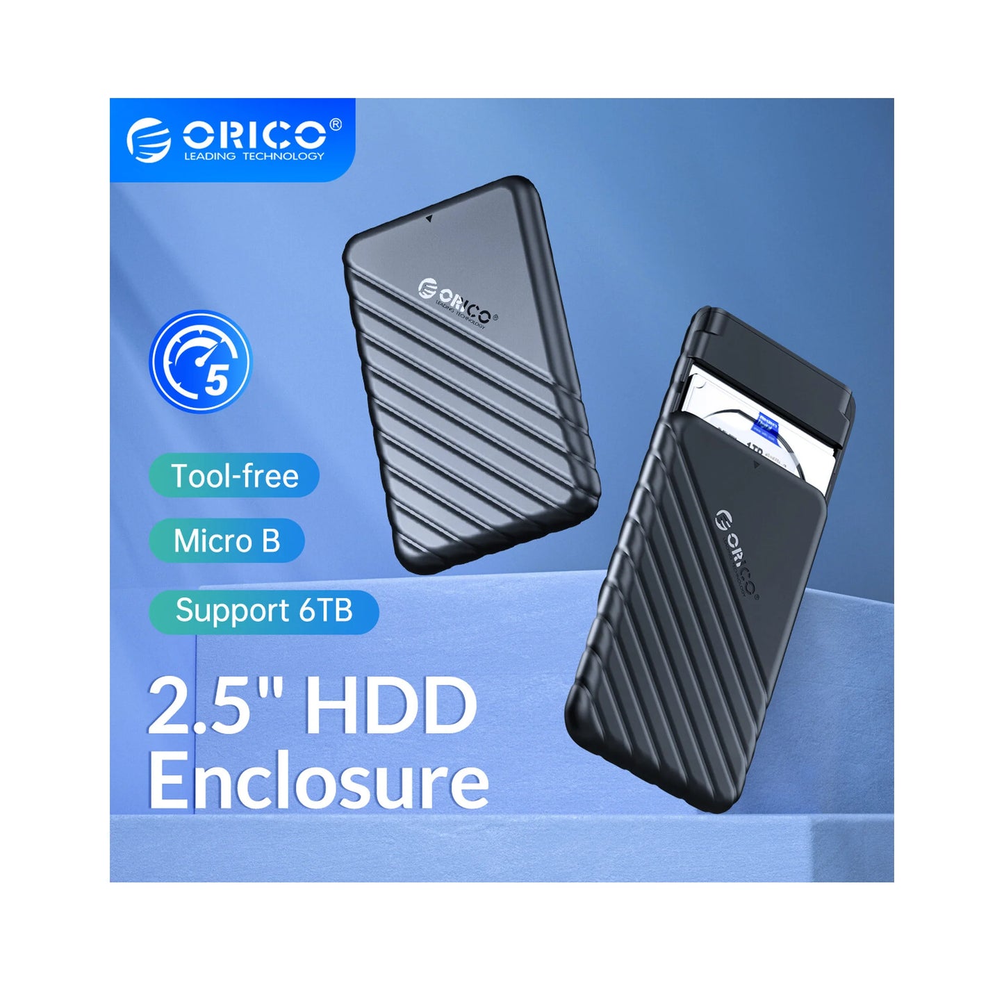 ORICO 25PW1-U3 external 2.5 inch HDD SSD enclosure USB 3.0 UASP 6TB Egypt price tool-free