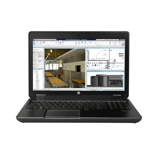 Hp Zbook 17 G3 laptop displaying architectural software on a white background