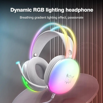 Onikuma X25 White – RGB Cat Ears, 50mm Drivers, Lightweight Design