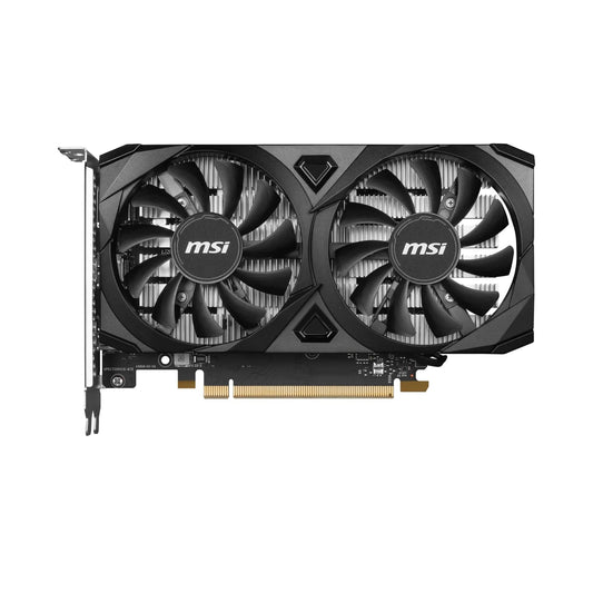 MSI graphics card with dual fans on a white background
