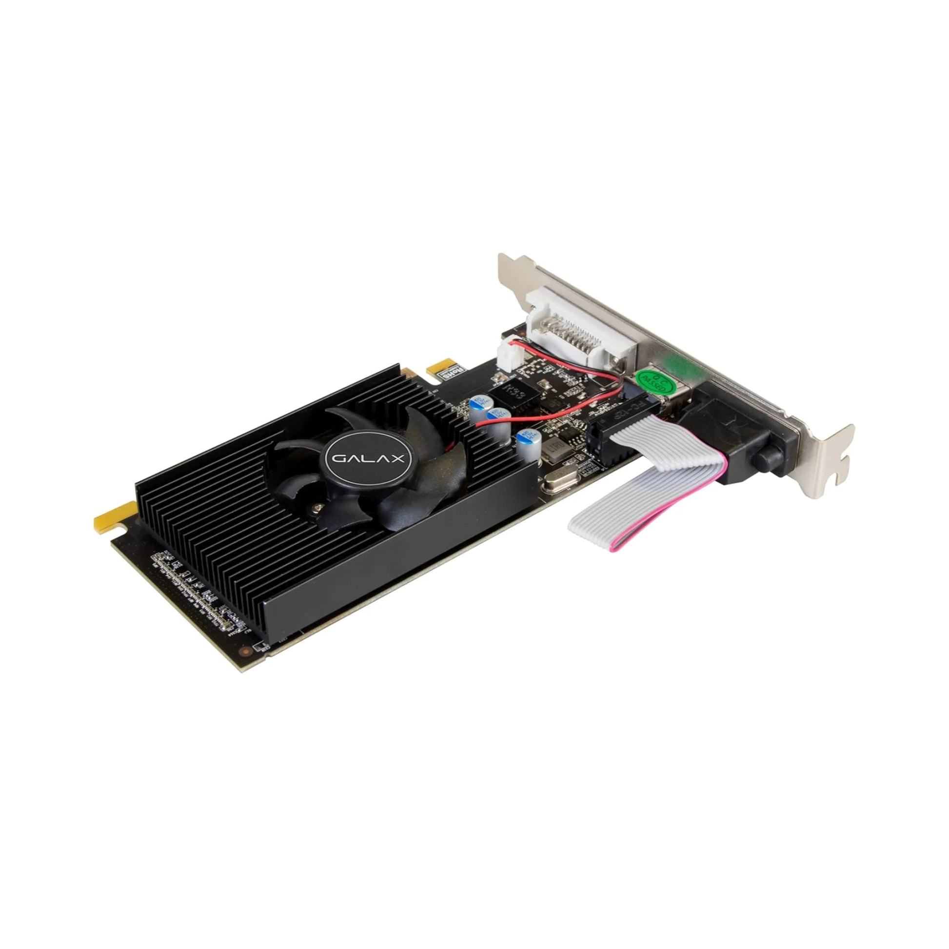 Computer graphics card with 'Galax' branding on a white background