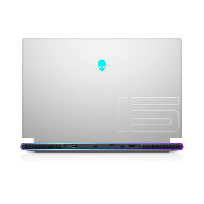 AlineWare x15 Gaming laptop Back Side with Alienware logo on a white background