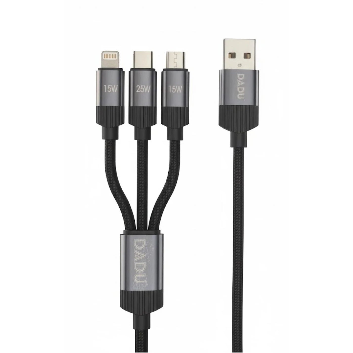 DADU DC-180 3-in-1 Fast Charging Cable (USB-A to Micro/Lightning/Type-C)