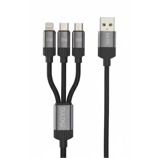 DADU DC-180 3-in-1 Fast Charging Cable (USB-A to Micro/Lightning/Type-C)