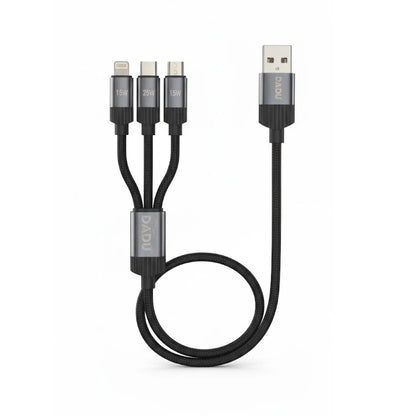 DADU DC-180 3-in-1 Fast Charging Cable (USB-A to Micro/Lightning/Type-C)