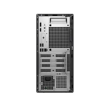 Back view of a computer tower case on a white background