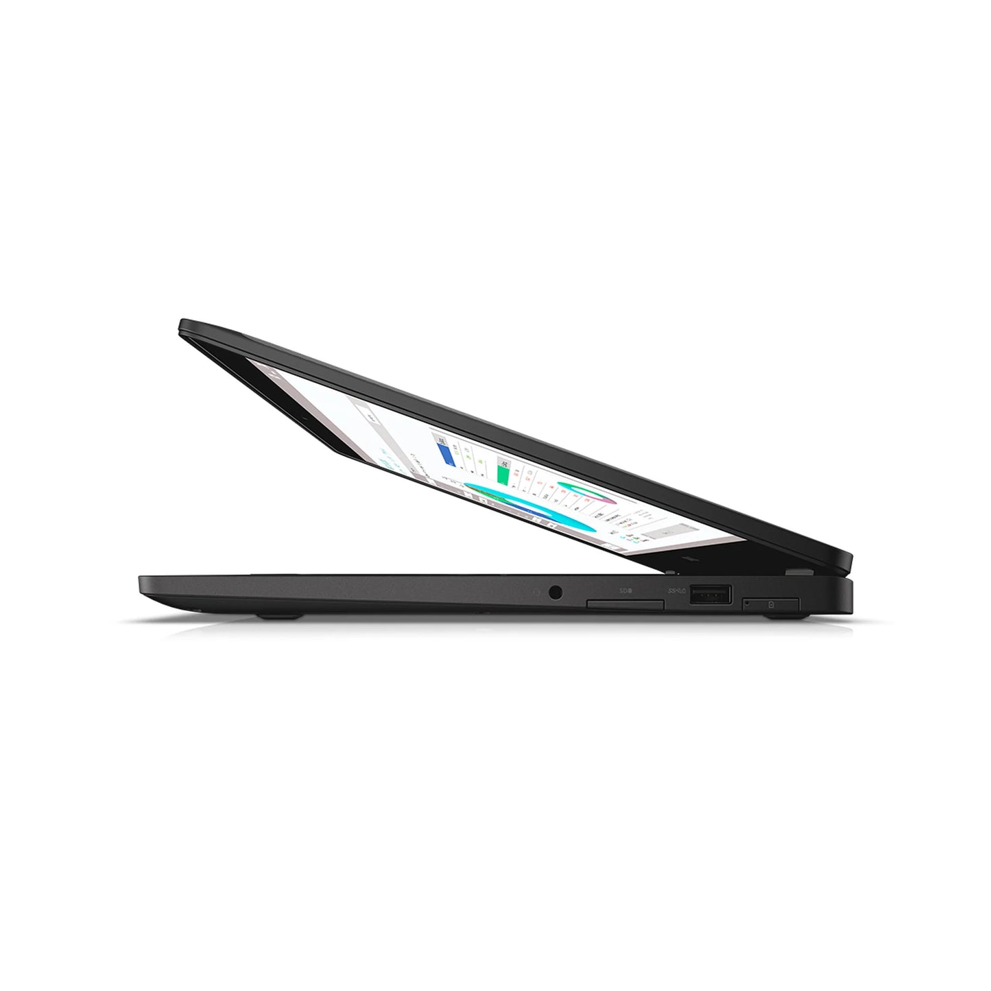 Dell Latitude E7470 Business Ultrabook 14 Inch Fhd Carbon Fiber Finish Target Store Egypt Side Left Ports Open Lid