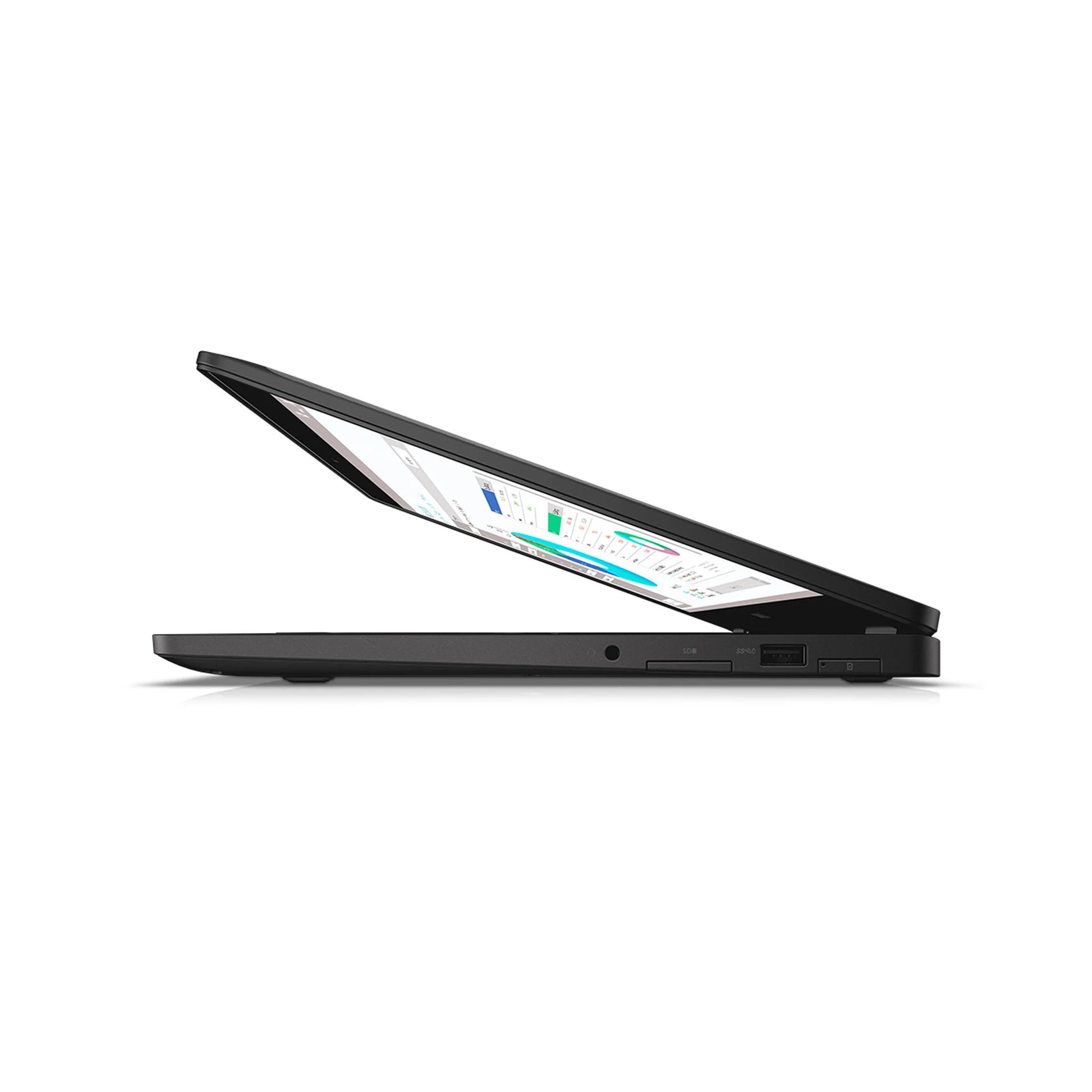 Dell Latitude E7470 Business Ultrabook 14 Inch Fhd Carbon Fiber Finish Target Store Egypt Side Left Ports Open Lid