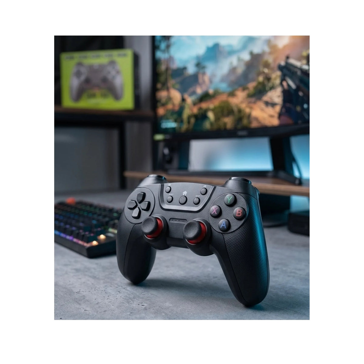 CM-029 2.4G wireless gamepad controller with dual analog sticks and USB dongle