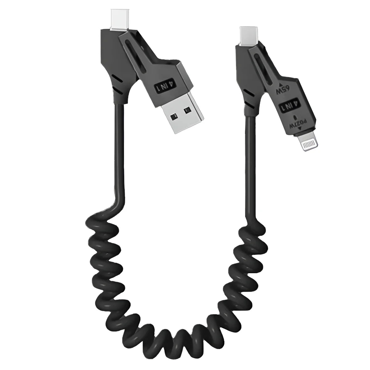 Garlax 4-in-1 65W PD Fast Charging Cable | USB-A/C to USB-C/Lightning