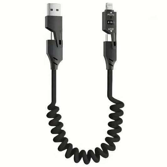 Garlax 4-in-1 65W PD Fast Charging Cable | USB-A/C to USB-C/Lightning