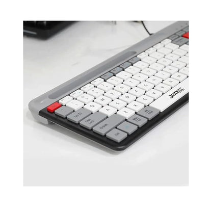 Jedel KL-37 Wired Slim Keyboard | 104 Keys, Built-in Phone Holder