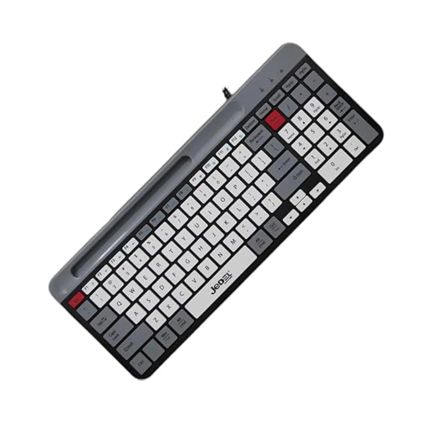 Jedel KL-37 Wired Slim Keyboard | 104 Keys, Built-in Phone Holder