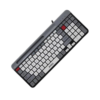 Jedel KL-37 Wired Slim Keyboard | 104 Keys, Built-in Phone Holder