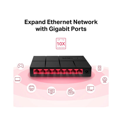 Mercusys 8-Port Gigabit Ethernet Switch 10/100/1000