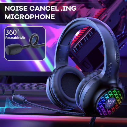 Onikuma X7 Pro – 50mm Drivers, RGB Lighting, Noise-Cancelling Mic