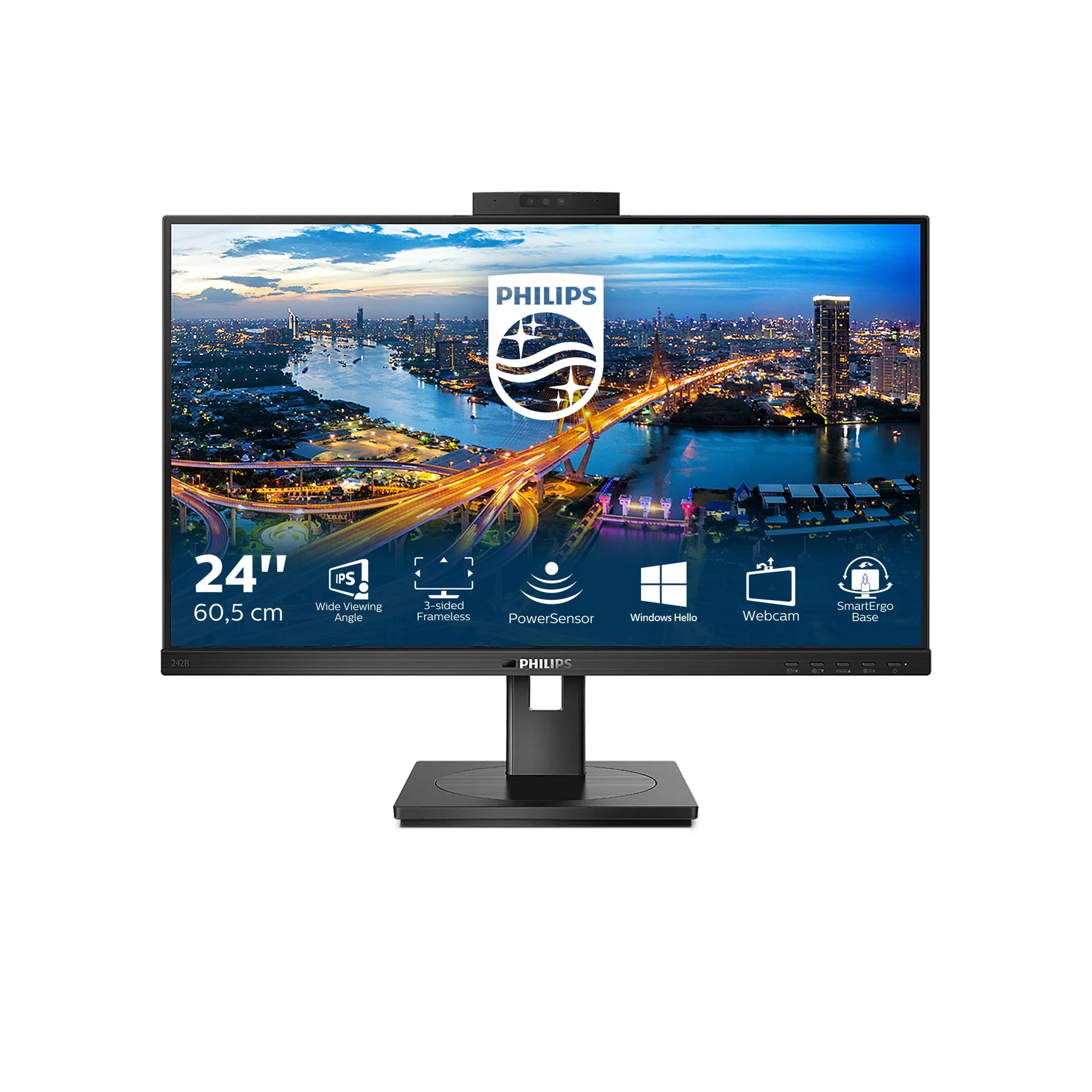 Philips 242B1H 24 Inch Fhd Ips Monitor With Integrated Pop Up Webcam For Video Conferencing Target Store Egypt