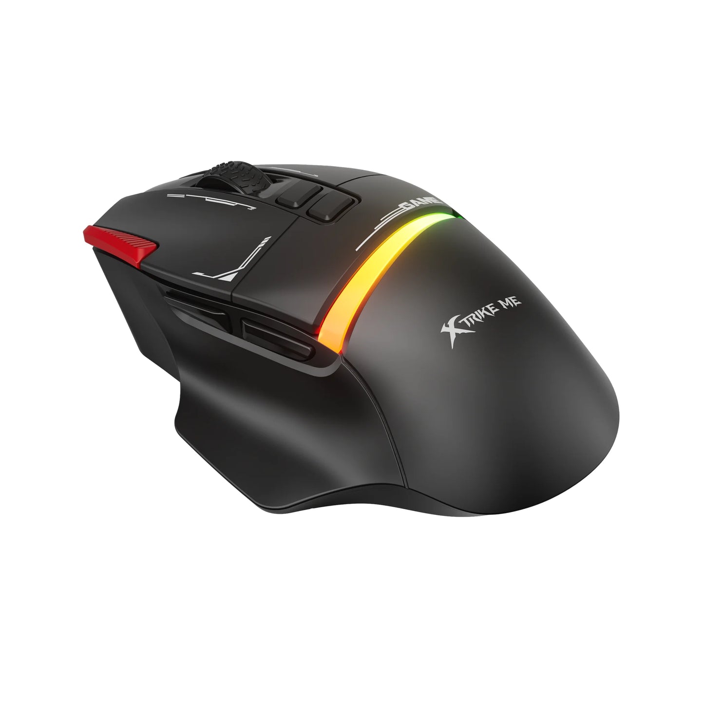 Xtrike Me Gw 325 Tri Mode Wireless Gaming Mouse Rgb 10000 Dpi 8 Buttons Black White Target Store Egypt Side Upper View