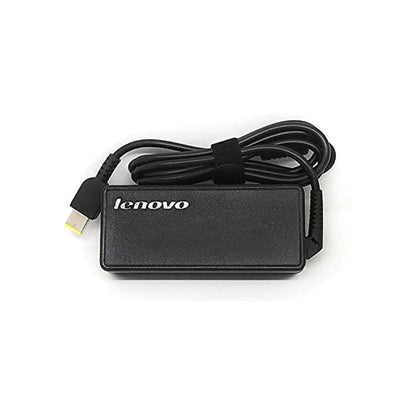 Lenovo laptop charger with USB cable on a white background