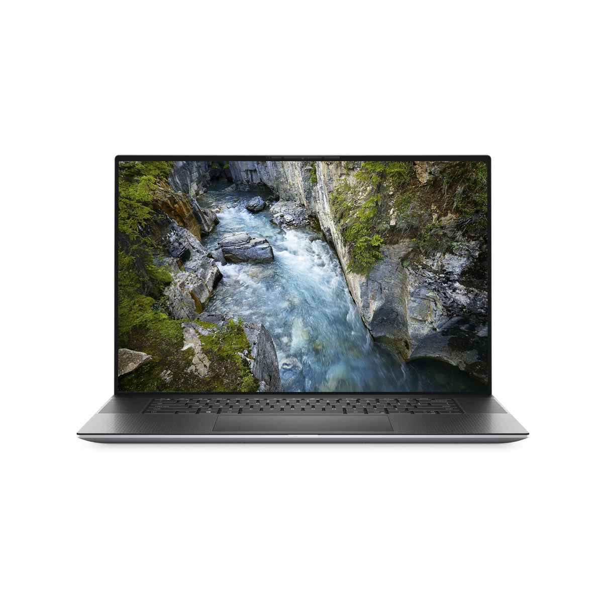 Dell Precision 5760 17-inch mobile workstation, front view with display open