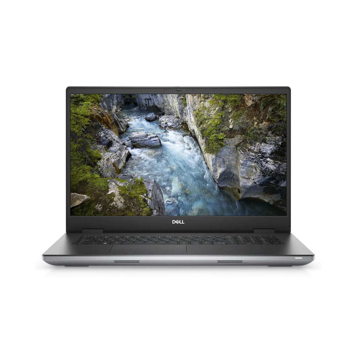 Dell Precision 7770 17.3-inch mobile workstation, front view with display open