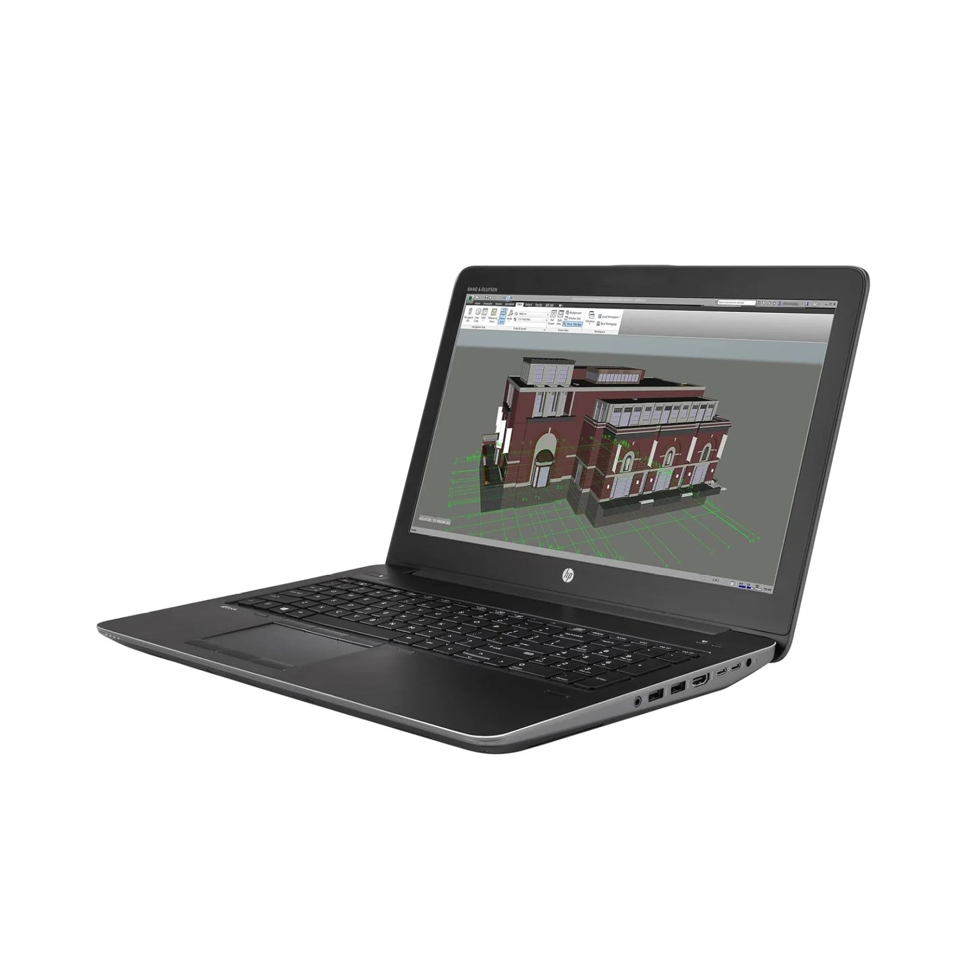 A thin and light used HP Zbook 15U G3 mobile workstation, featuring a professional AMD FirePro GPU for engineers and architects working with CAD in Egypt.
