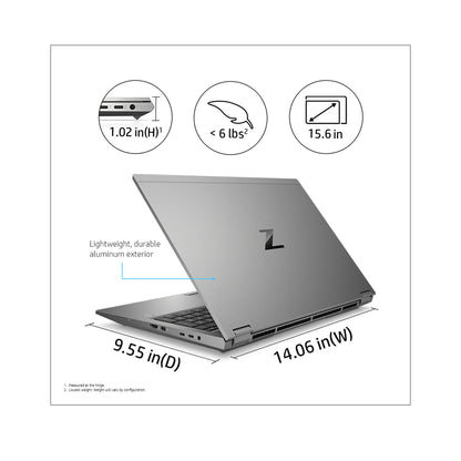 HP ZBook Fury 15 G7 15.6-inch mobile workstation, front view with display open