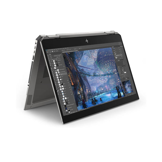 HP ZBook Studio x360 G5 15.6-inch convertible workstation, front view in laptop mode