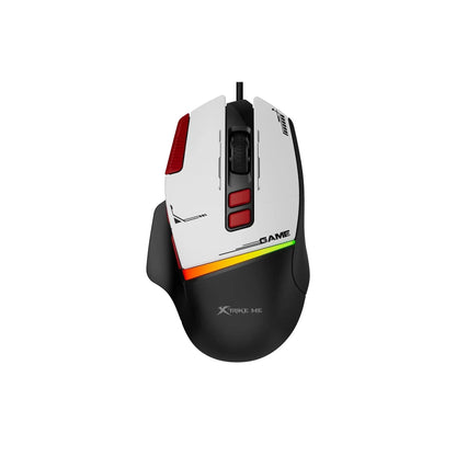 Xtrike Me GM-325BK wired RGB gaming mouse in black with textured grips