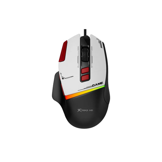 Xtrike Me GM-325BK wired RGB gaming mouse in black with textured grips