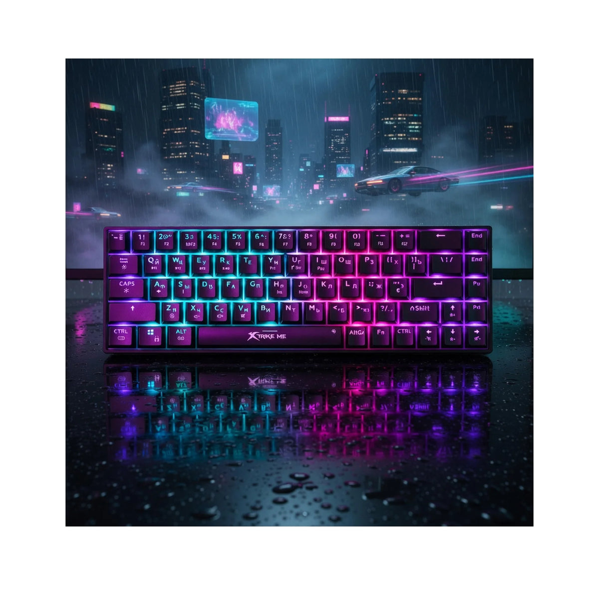 كيبورد Xtrike Me GK-995W وايرلس ميكانيكال مقاس 60% بإضاءة RGB وثلاثي الاتصال