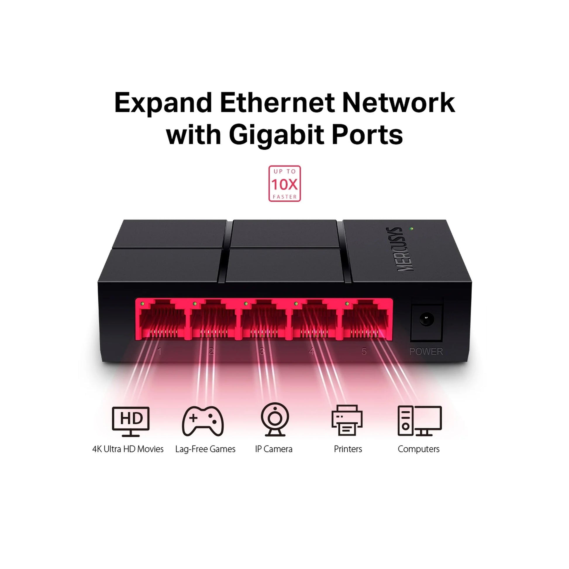Mercusys MS105G 5 port gigabit network switch Egypt price plug and play LAN splitter