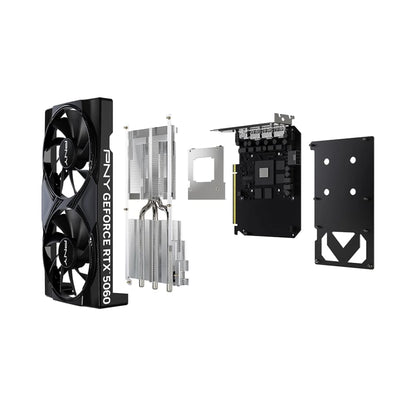 GPU with cooling components on a white background