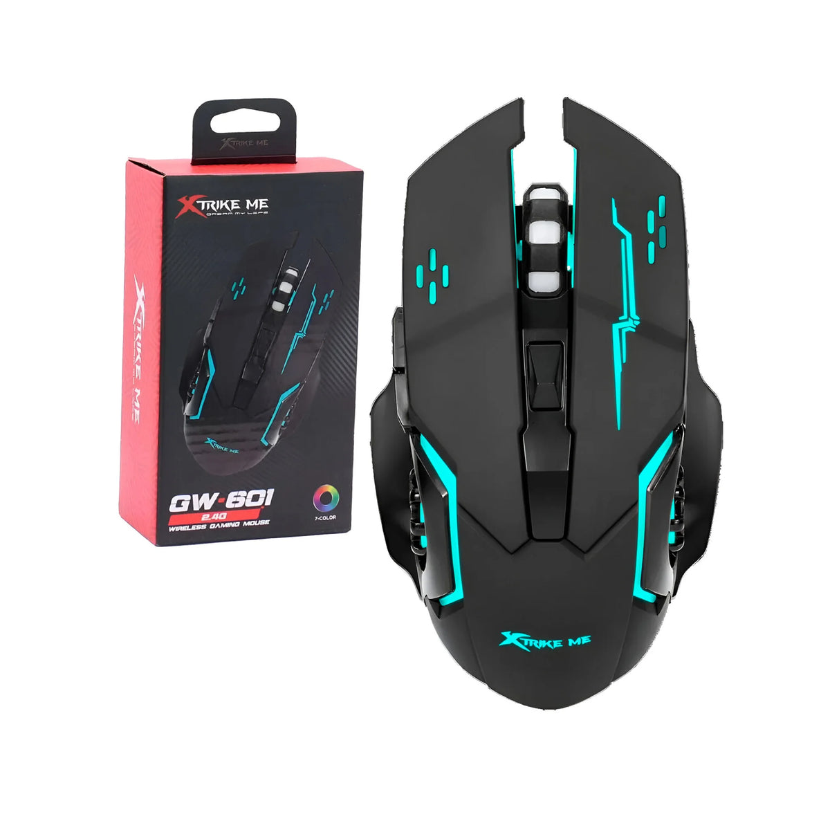 Xtrike Me GW-601 wireless gaming mouse Egypt price 3200 DPI 6 buttons silent rechargeable RGB